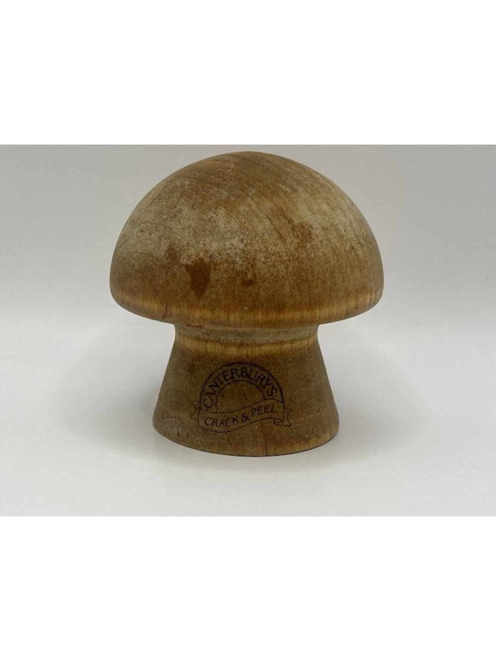 Canterbury’s Crack & Peel Wooden Garlic Hand Press Vintage Mushroom Shape